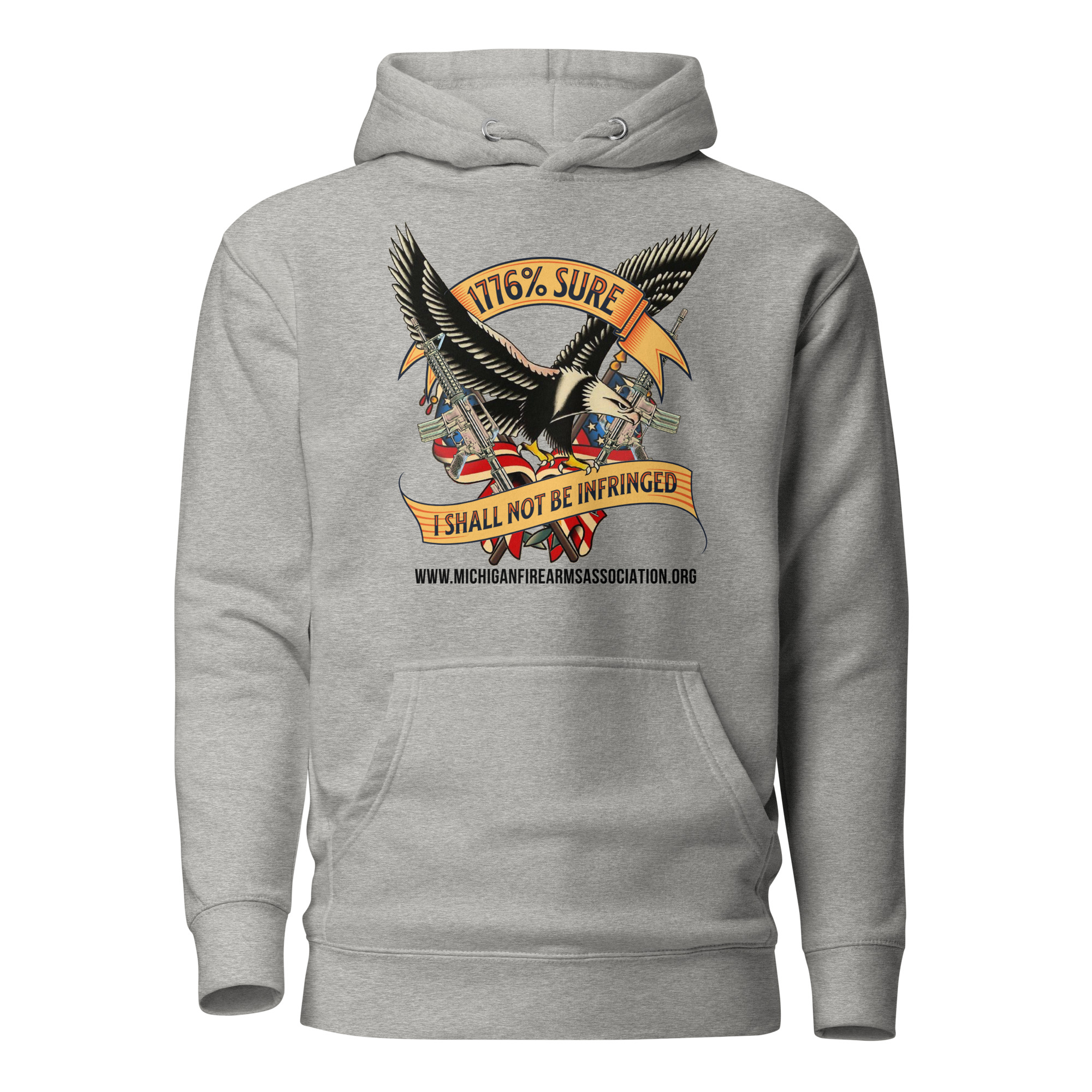 1776% Sure - Black Text - Unisex Hoodie - Image 6