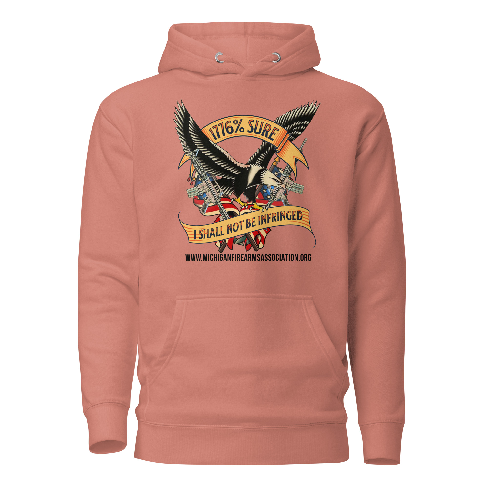 1776% Sure - Black Text - Unisex Hoodie - Image 5
