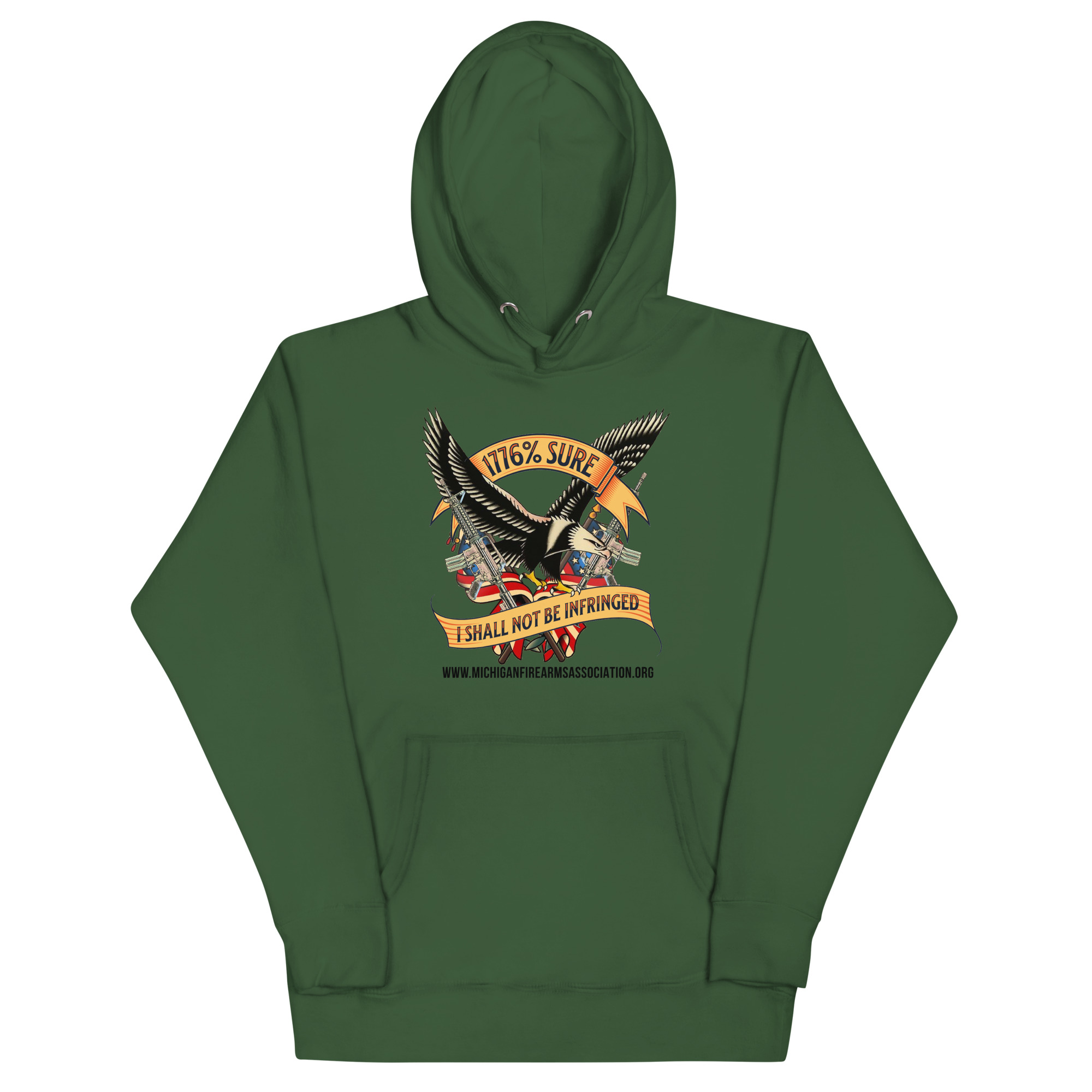 1776% Sure - Black Text - Unisex Hoodie - Image 10