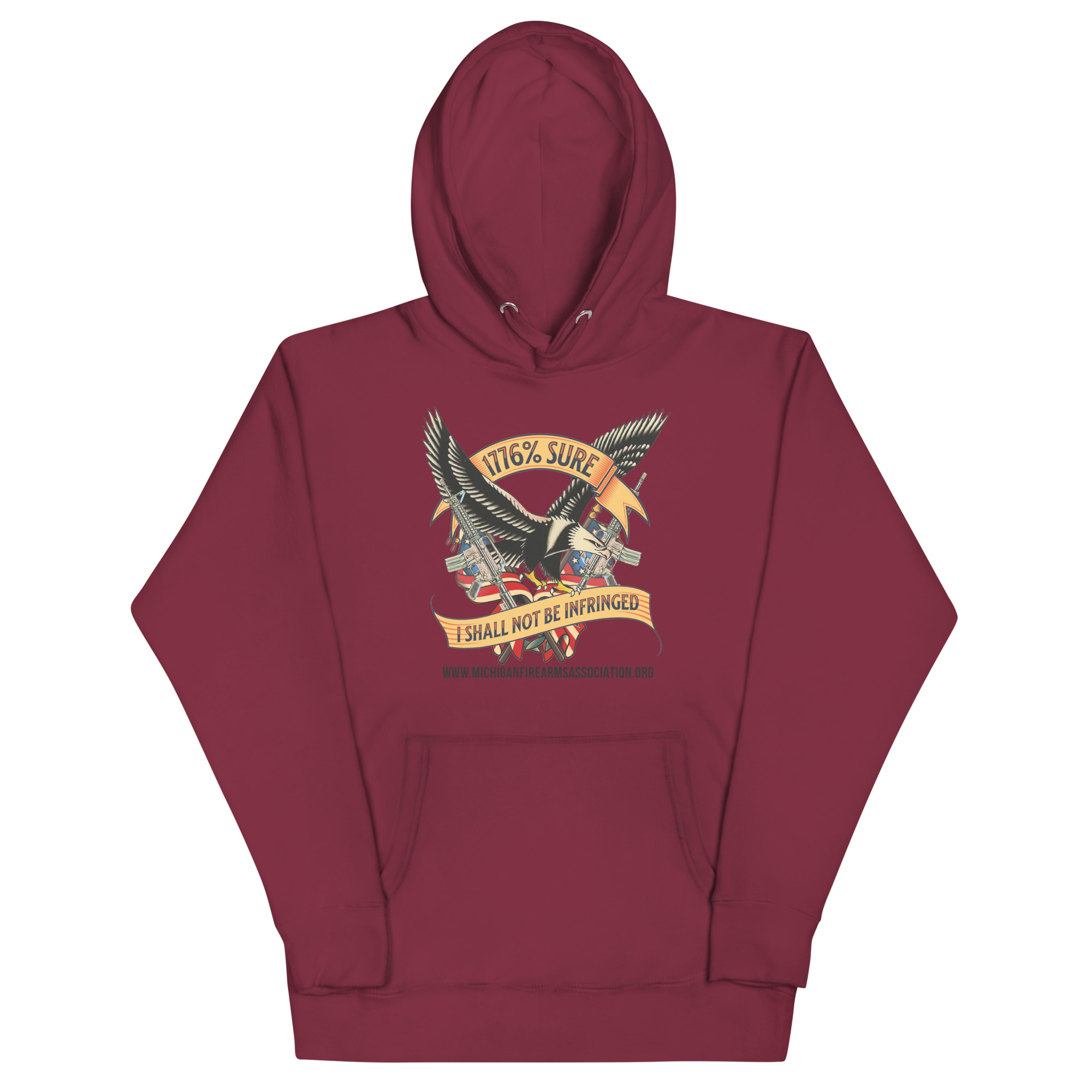 1776% Sure - Black Text - Unisex Hoodie - Image 8