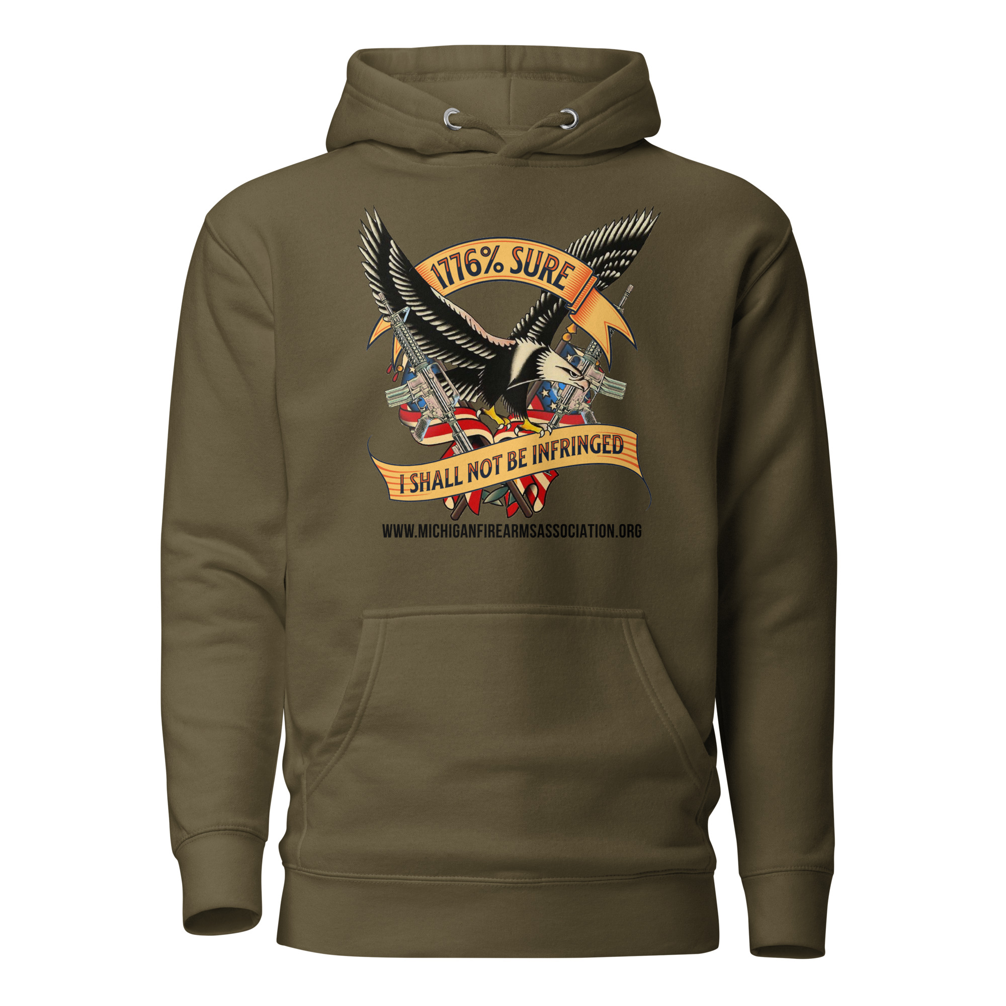 1776% Sure - Black Text - Unisex Hoodie - Image 4