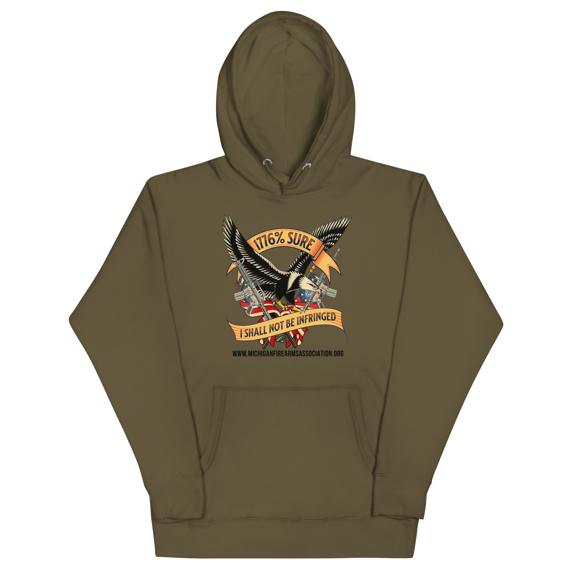 1776% Sure - Black Text - Unisex Hoodie - Image 11