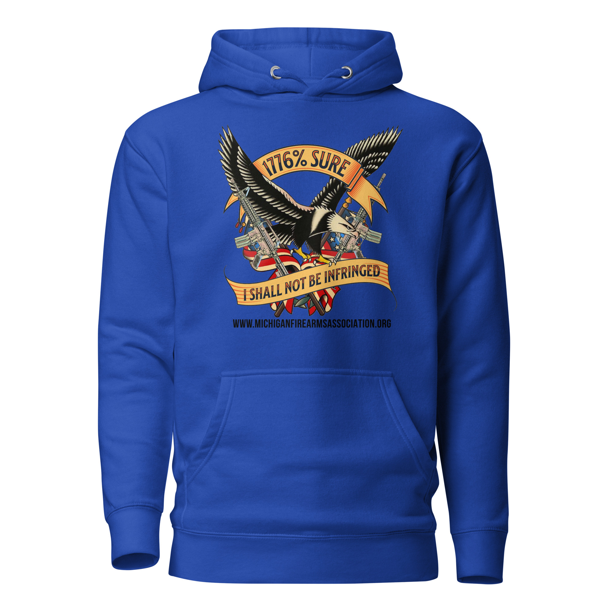 1776% Sure - Black Text - Unisex Hoodie - Image 2