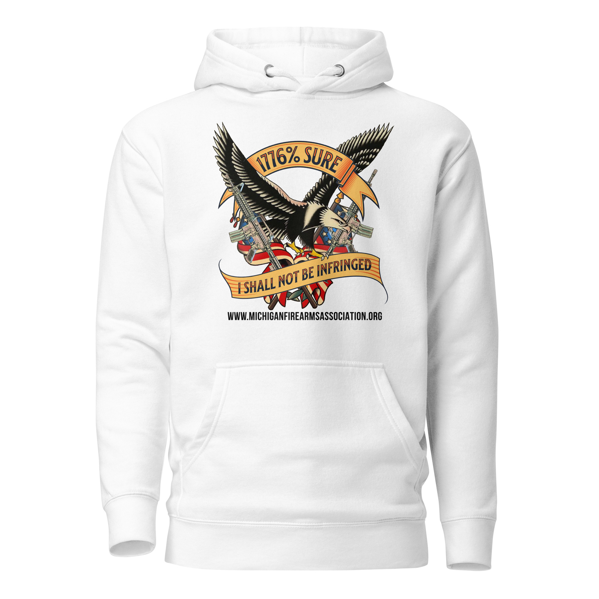 1776% Sure - Black Text - Unisex Hoodie - Image 7