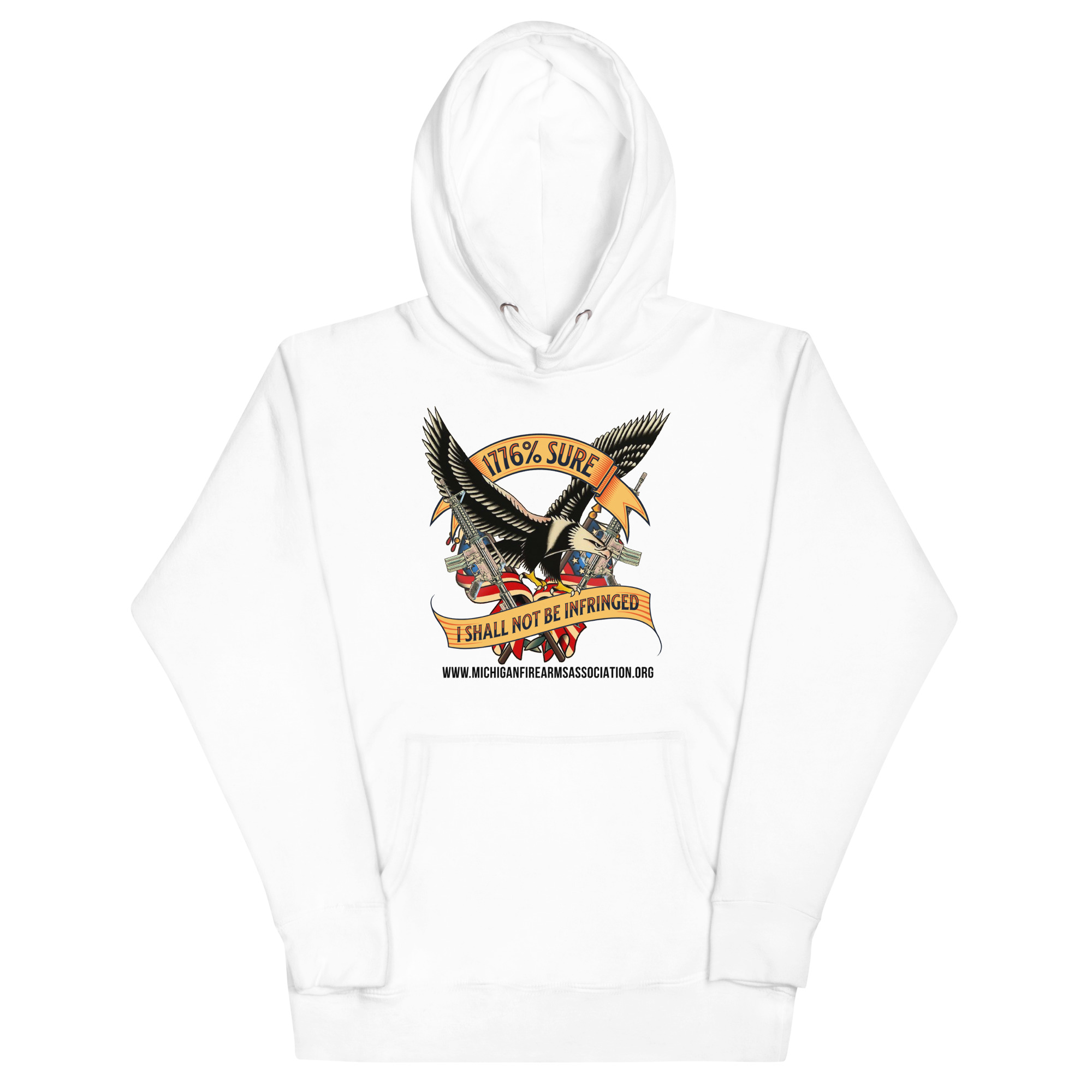 1776% Sure - Black Text - Unisex Hoodie - Image 14