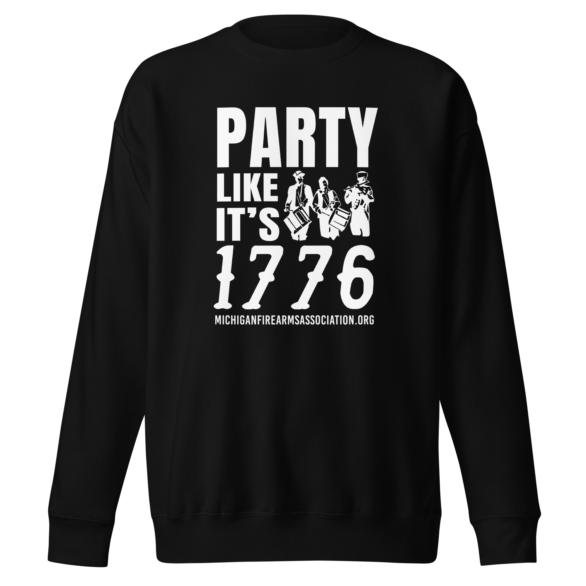 Party Like It's 1776 White Text - Unisex Premium Sweatshirt - Image 2