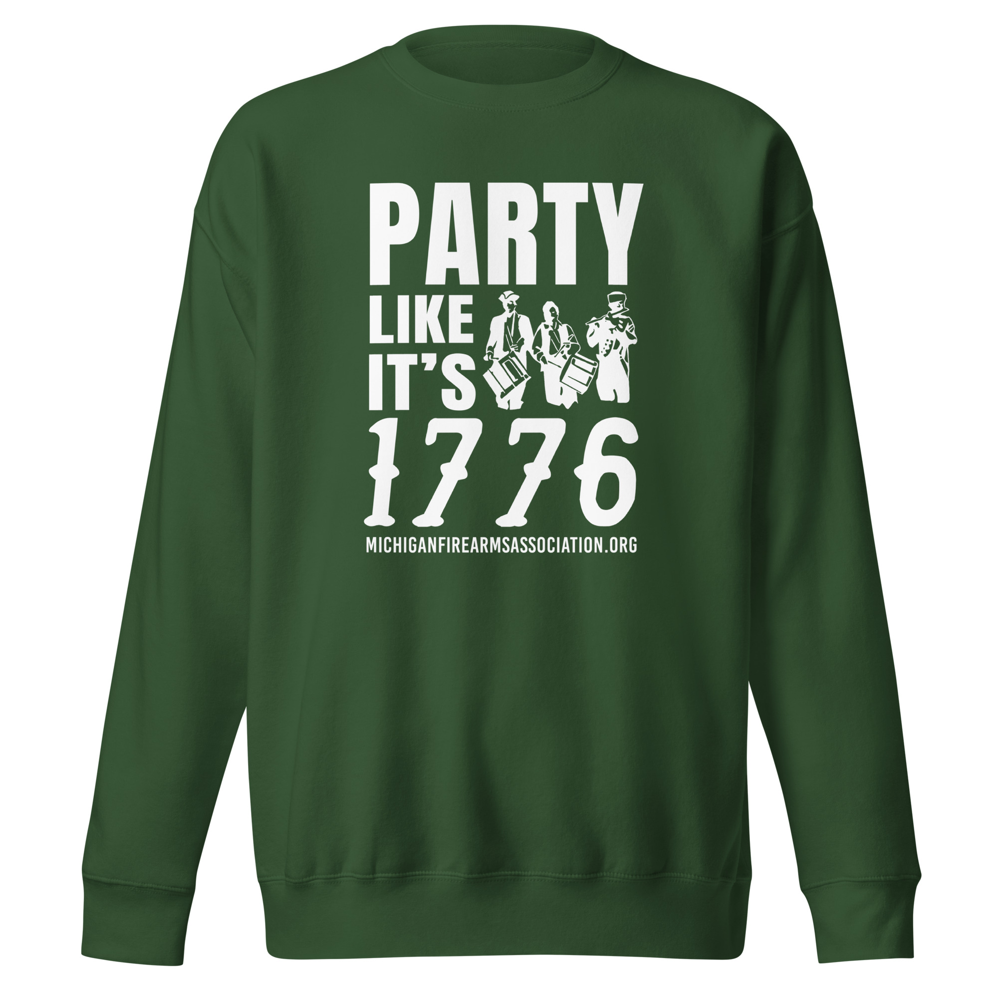 Party Like It's 1776 White Text - Unisex Premium Sweatshirt - Image 6