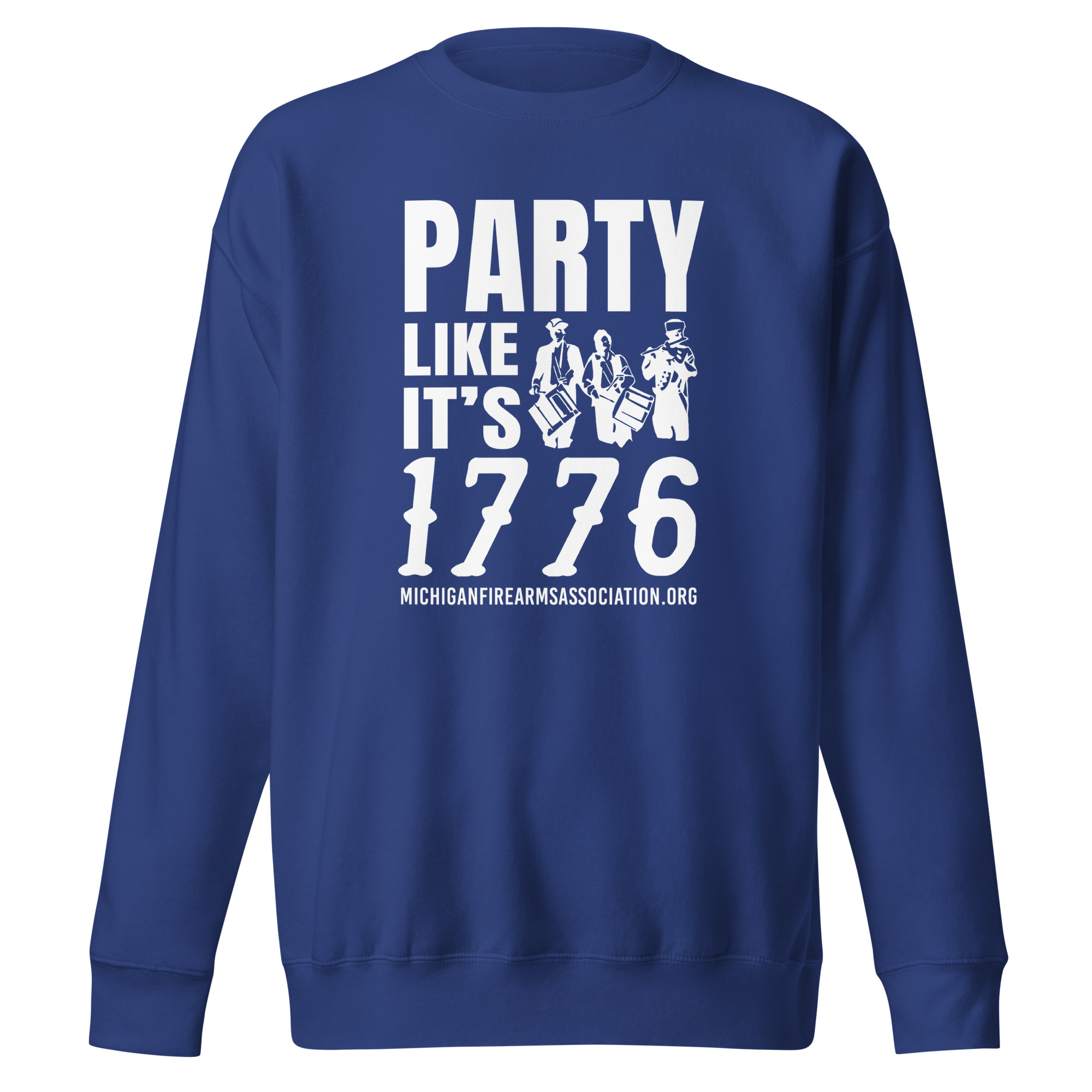 Party Like It's 1776 White Text - Unisex Premium Sweatshirt - Image 4